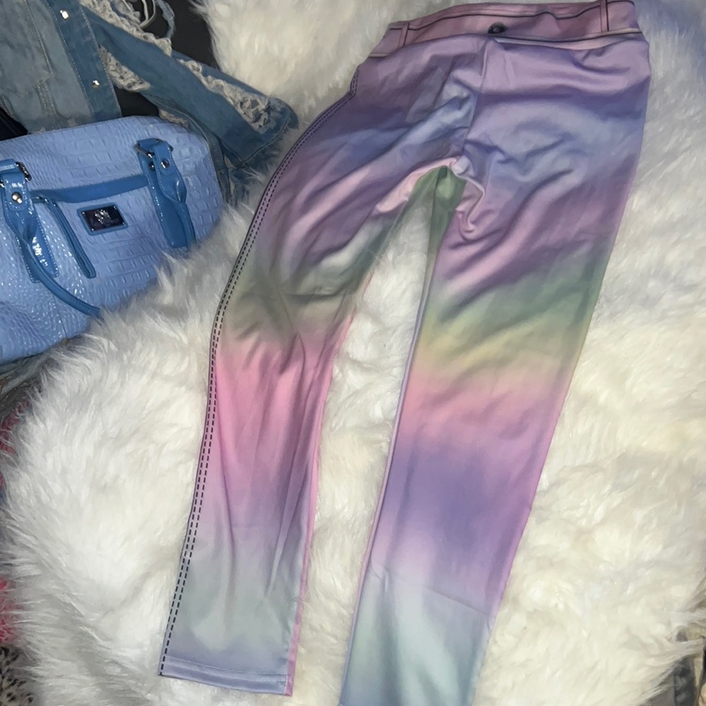 Scrunch butt multi colored jeggings